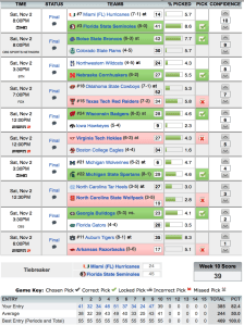 espn pick'em 2013 week 10